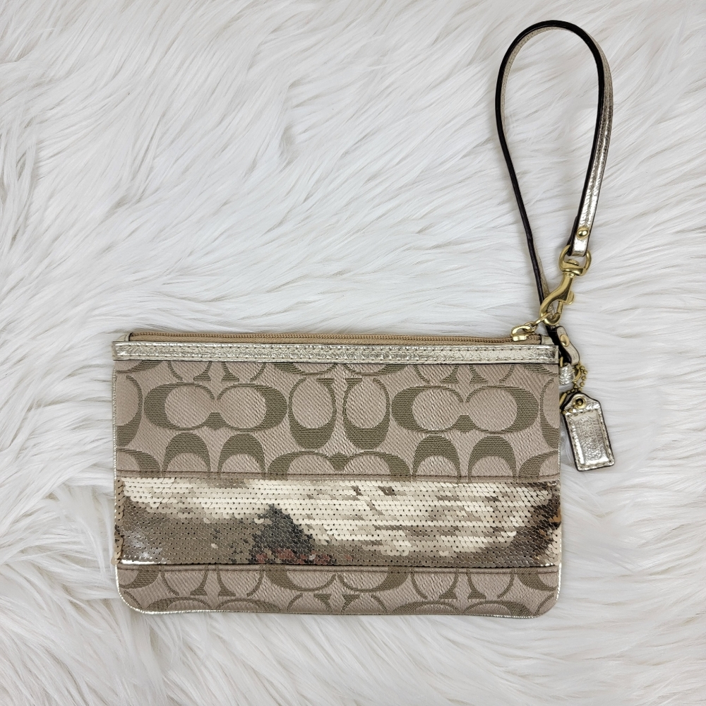 Coach Gold Sequence Wristlet